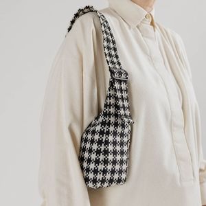 NWT Mini Nylon Shoulder Bag B&W Pixel Gingham
